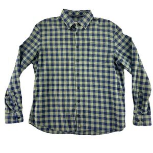 Johnnie O Hangin Out Button Up Flannel Shirt Mens Large Blue Green